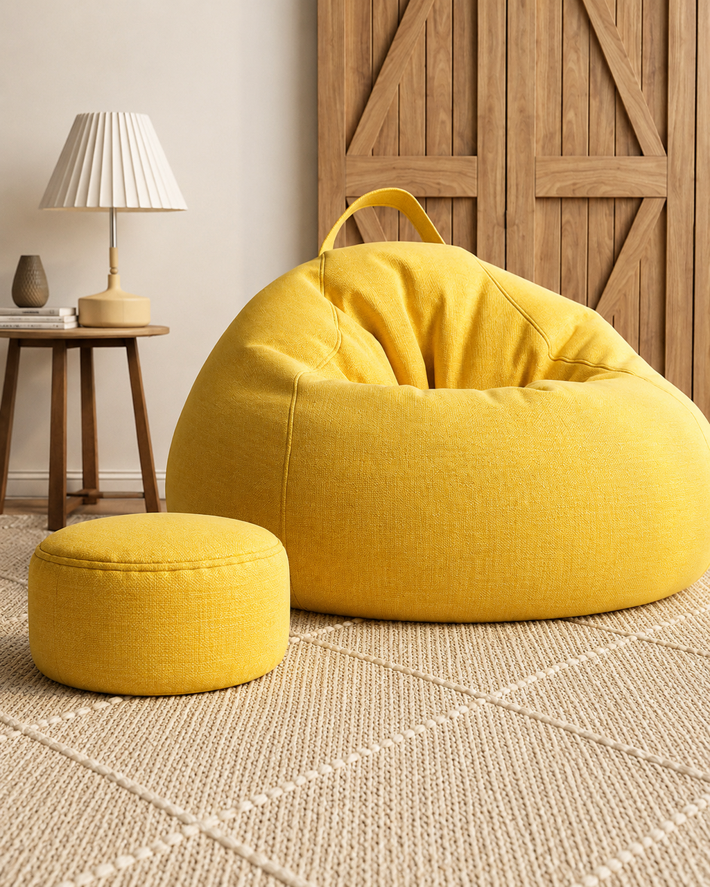 Oversized Bean Bag Chair with Ottoman