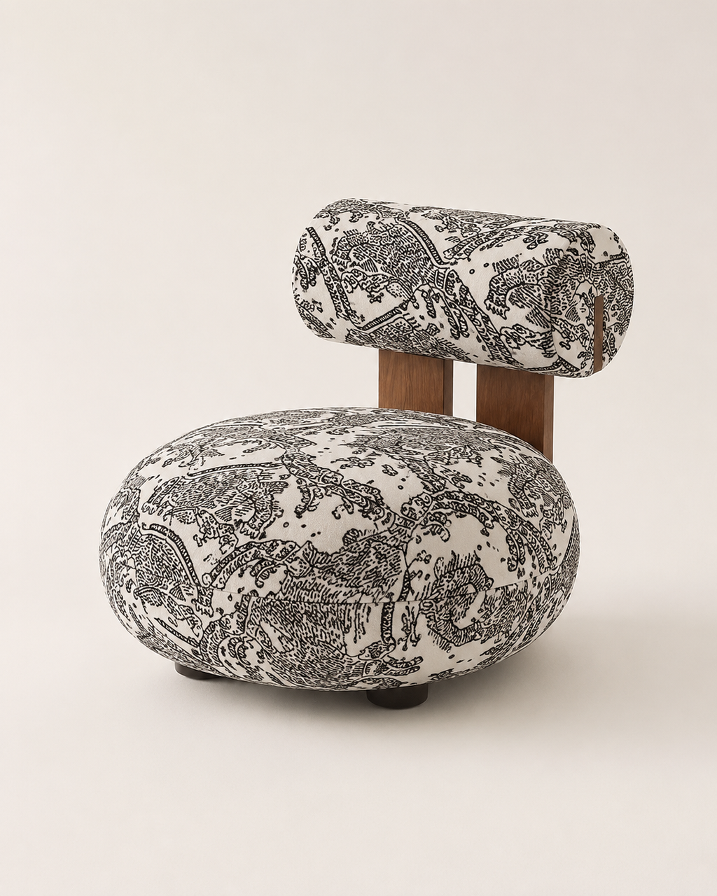 Printed Sculptural Accent Chair