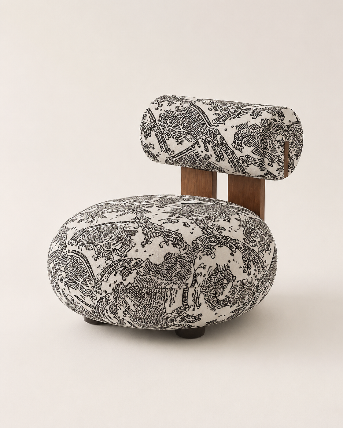 Printed Sculptural Accent Chair