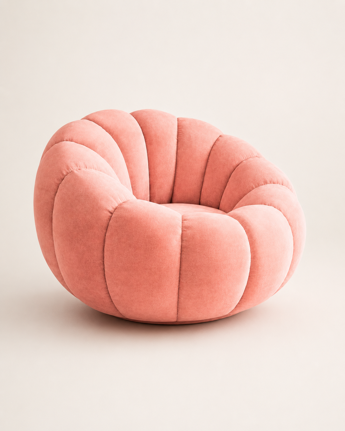 Pumpkin-Shaped Swivel Lounge Chair