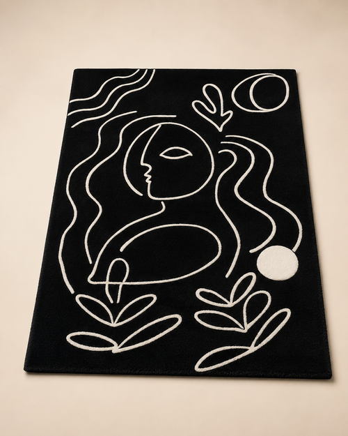 Abstract Line Art Area Rug