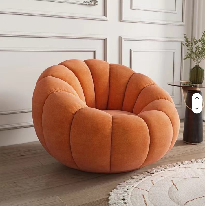 Pumpkin-Shaped Swivel Lounge Chair