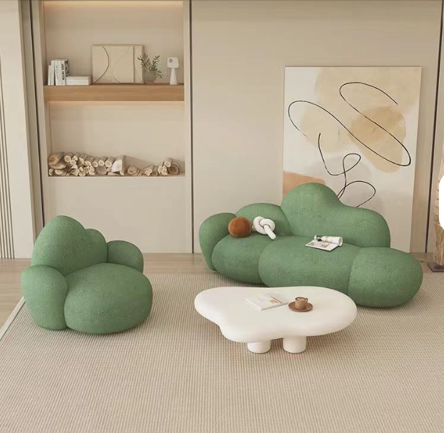 Cloud-Shaped Bouclé Seating