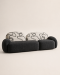 Abstract Bouclé Three-Seater Sofa