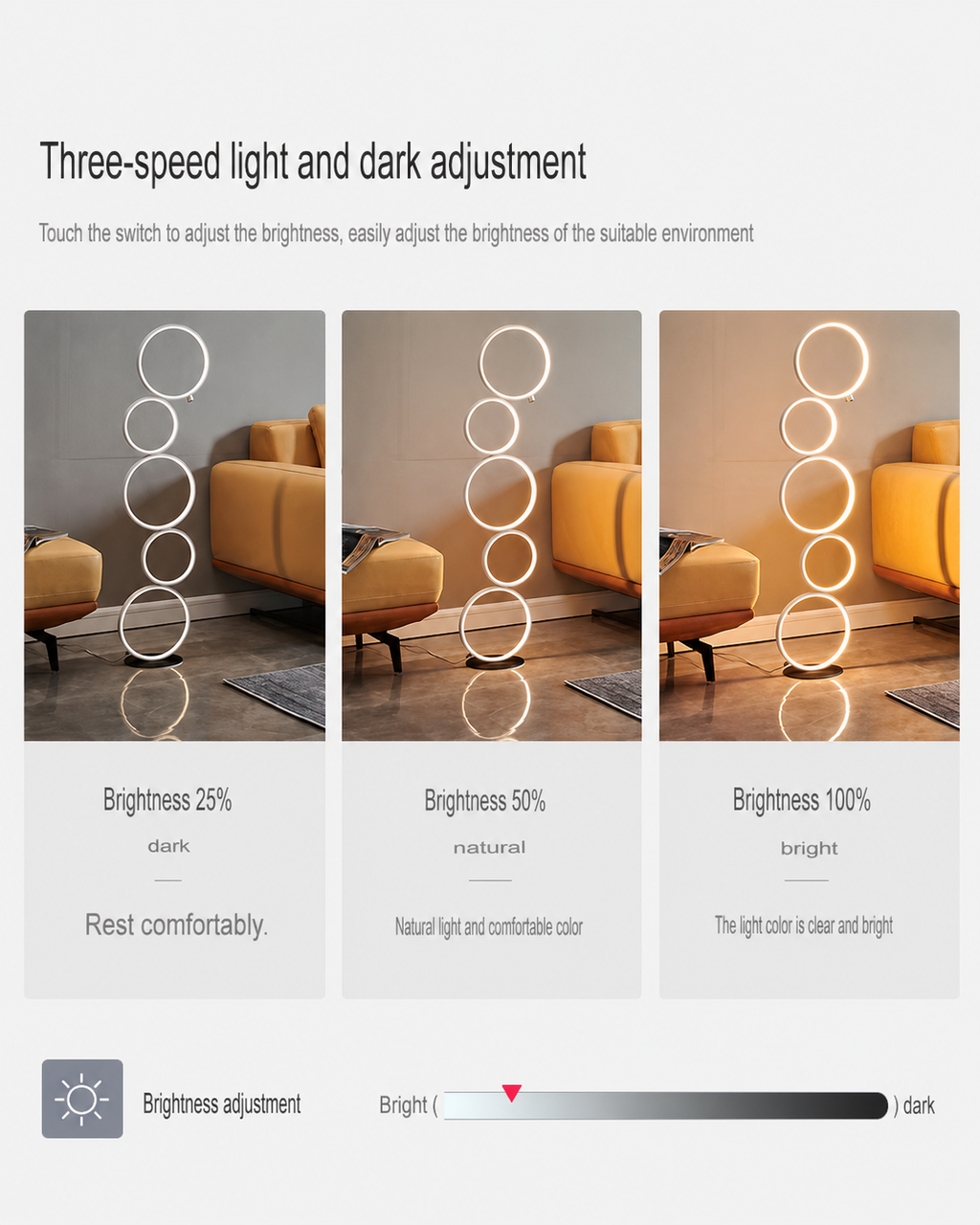 Five-Ring LED Floor Lamp