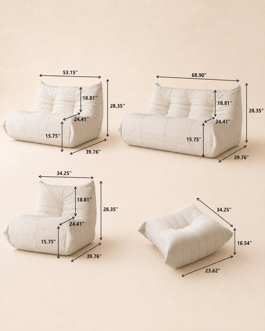 Pleated Floor Lounge Sofa