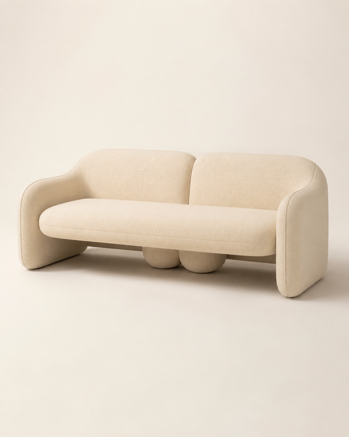 Modern Sculptural Bouclé Sofa