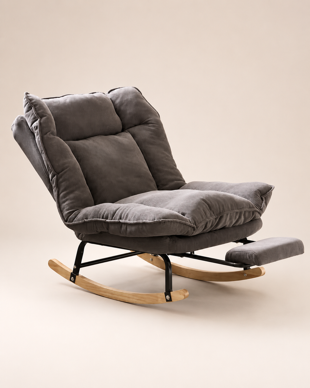 Upholstered Rocking Lounge Chair with Footrest