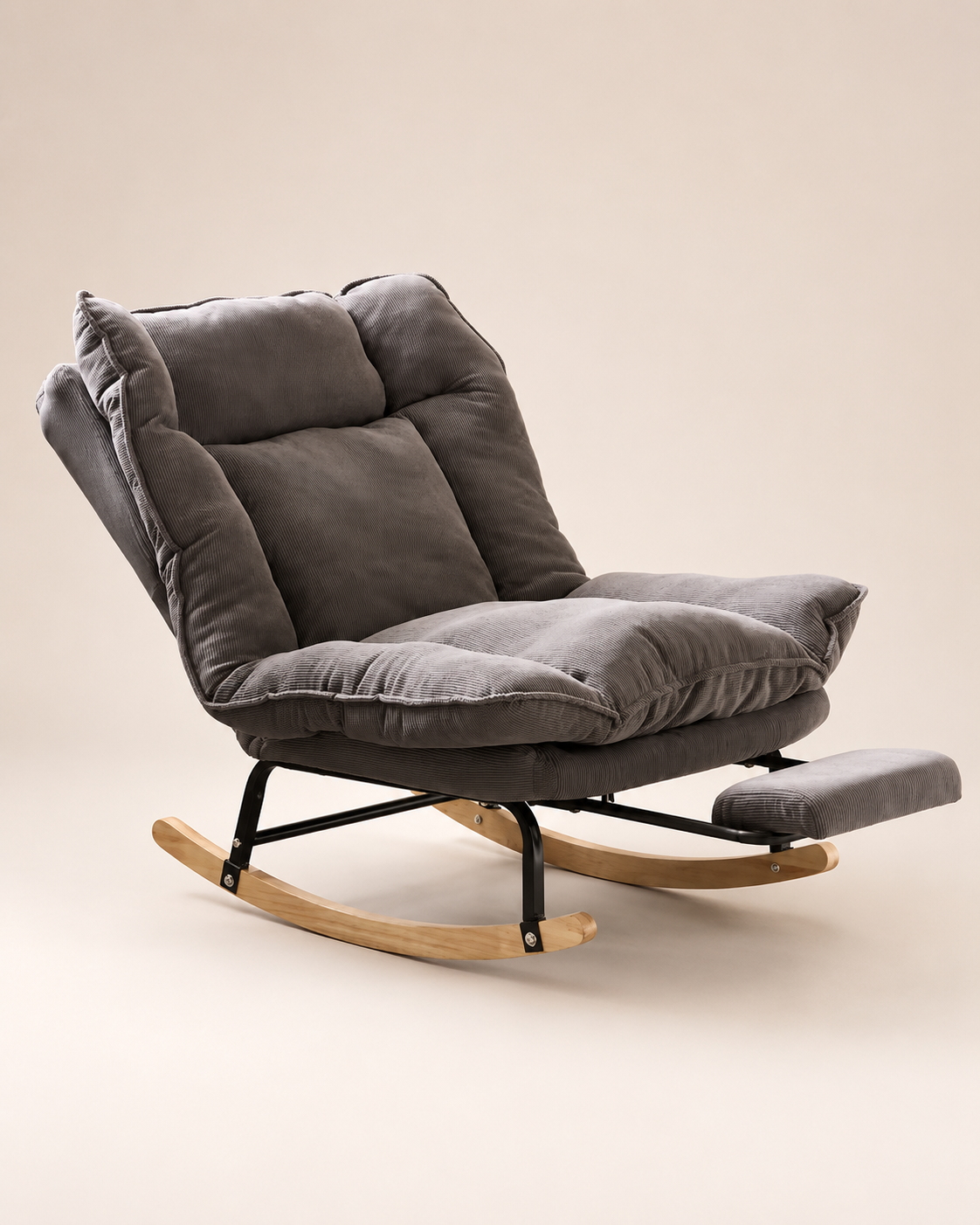 Upholstered Rocking Lounge Chair with Footrest