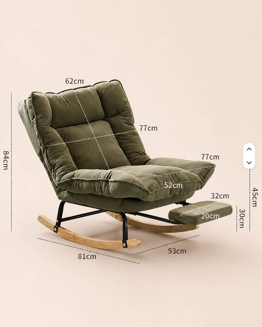 Upholstered Rocking Lounge Chair with Footrest