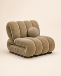 Sculptural Channel-Tufted Lounge Chair