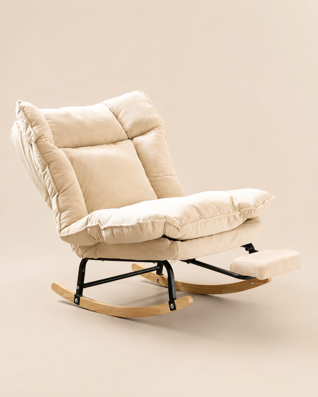 Upholstered Rocking Lounge Chair with Footrest