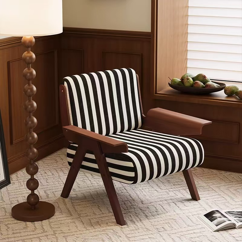Striped Wooden Lounge Chair