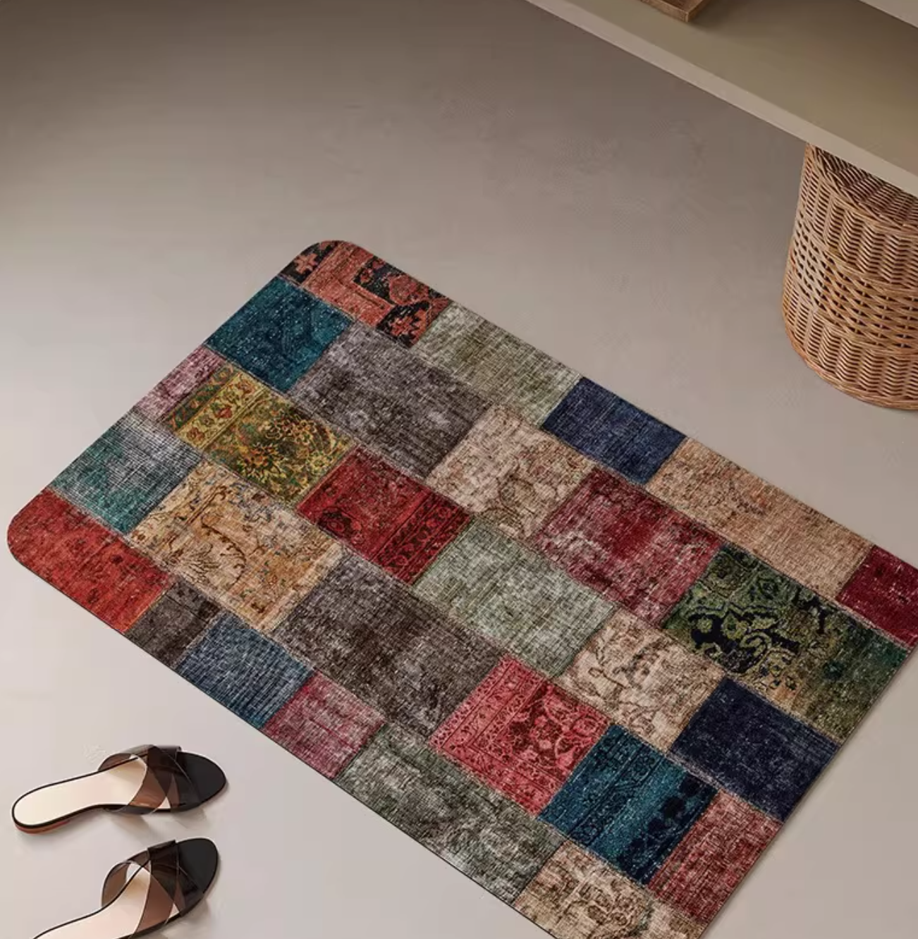 Ethnic Persian Patchwork Area Rug