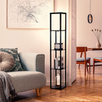 Nordic Wooden Shelf Floor Lamp