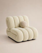 Sculptural Channel-Tufted Lounge Chair