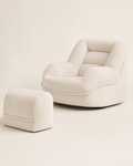 Ribbed Lounge Chair with Ottoman