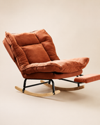 Upholstered Rocking Lounge Chair with Footrest