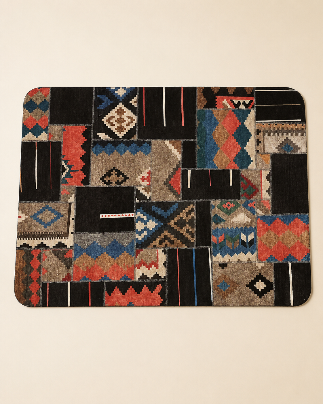 Ethnic Persian Patchwork Area Rug