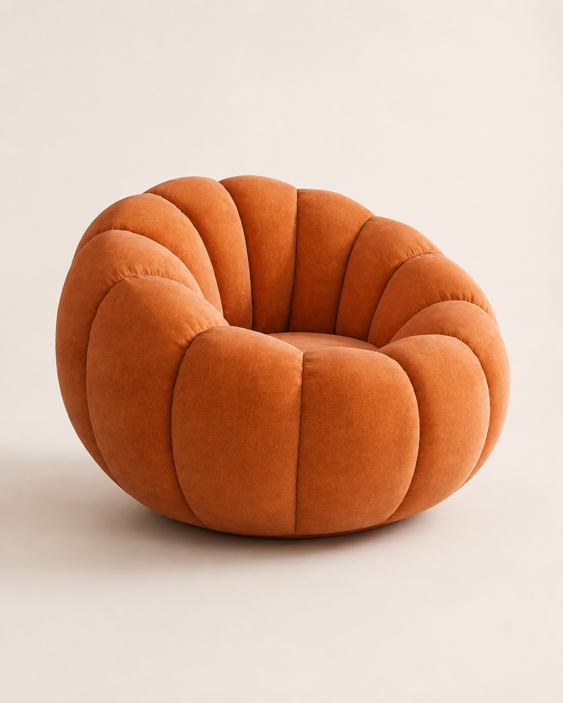 Pumpkin-Shaped Swivel Lounge Chair