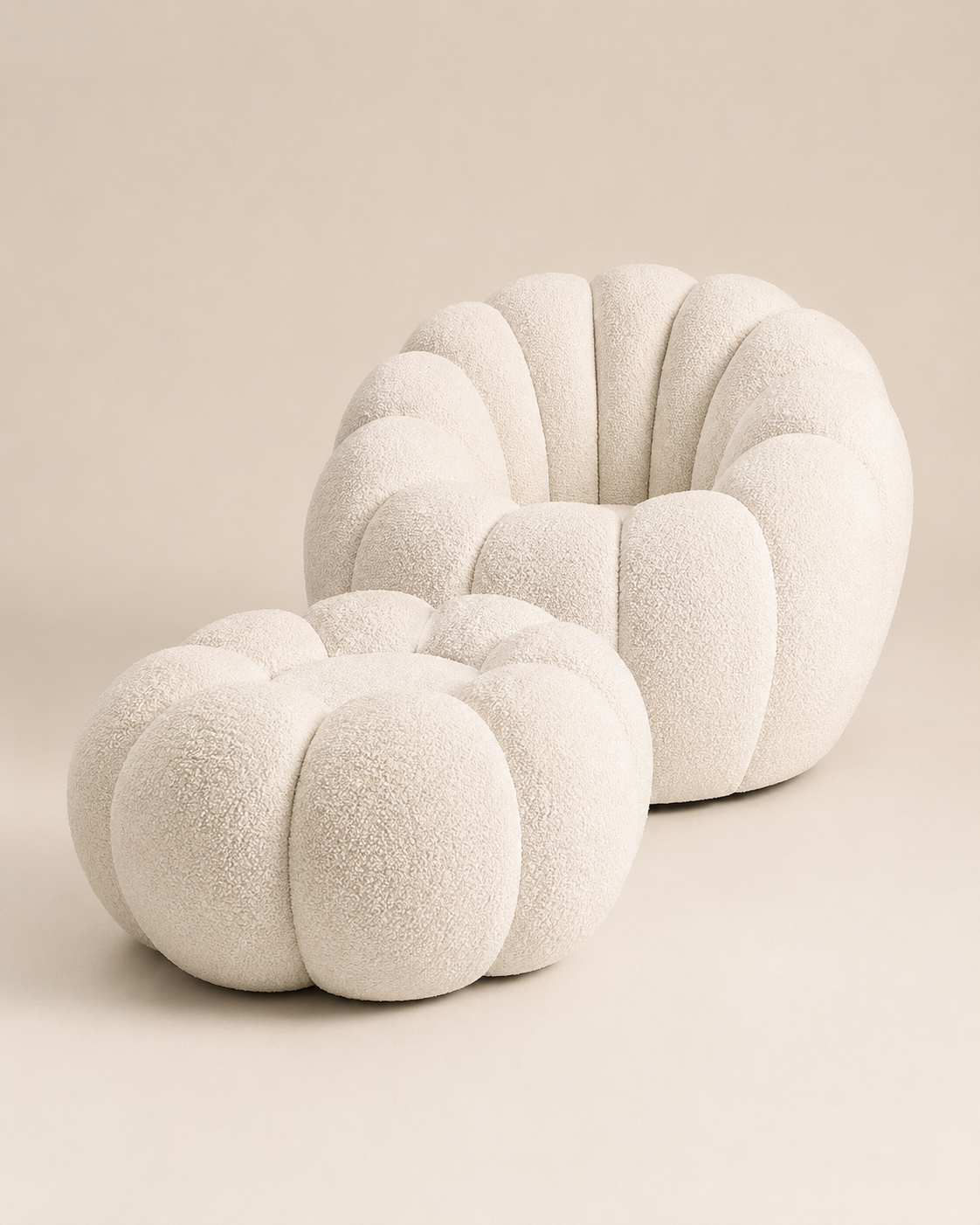 Pumpkin-Shaped Swivel Lounge Chair