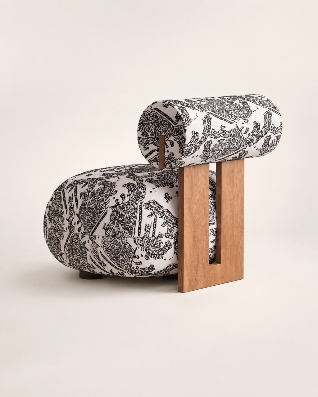 Printed Sculptural Accent Chair