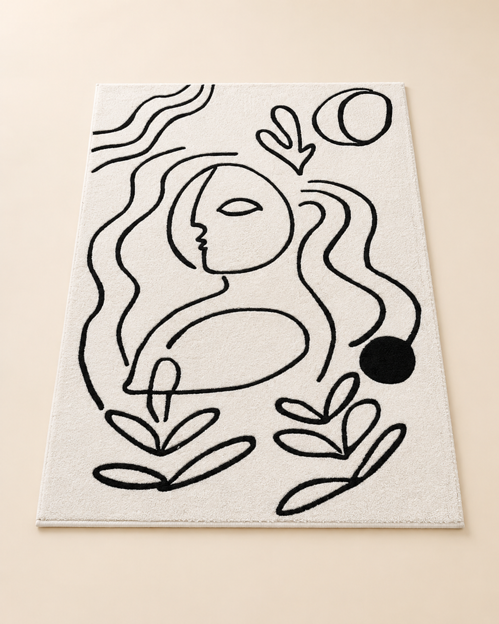 Abstract Line Art Area Rug