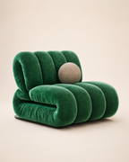 Sculptural Channel-Tufted Lounge Chair