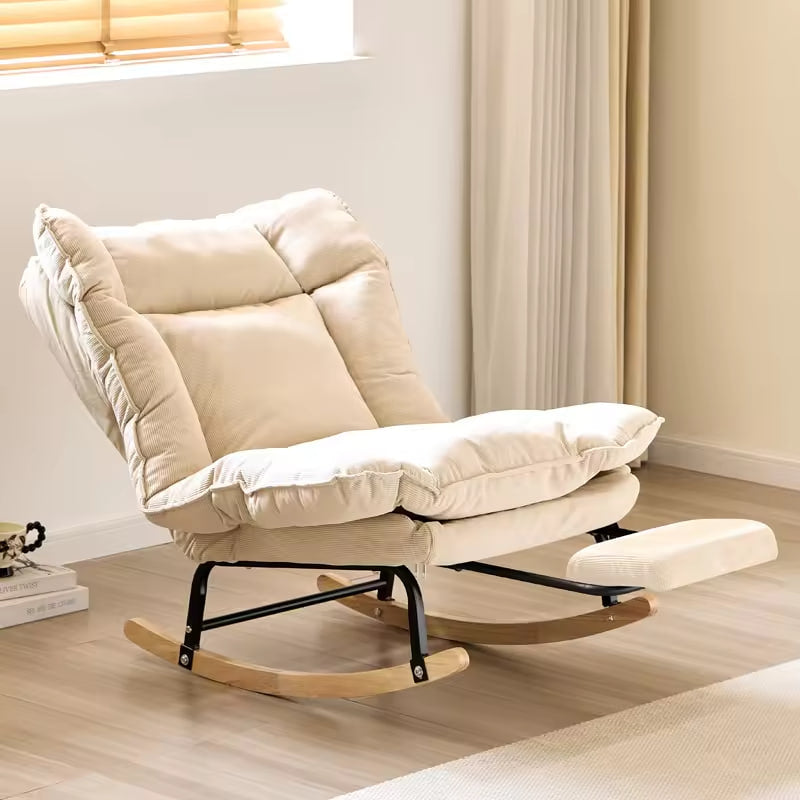 Upholstered Rocking Lounge Chair with Footrest