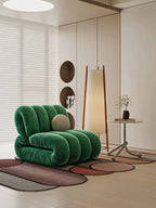 Sculptural Channel-Tufted Lounge Chair