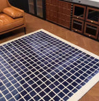 Nordic Geometric Grid Area Rug